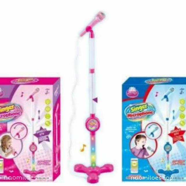 Rosado Juguetes para niños de karaoke micrófono de karaoke multifuncional con el bolso de hombro luces que destellan del juguete para las muchachas de los niños micrófono juguetes musicales 