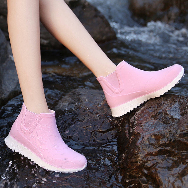 de de mujer botas de agua botas de lluvia Primavera otoño para mujeres de madera de lluvia, modelos de moda con botas de lluvia más cortas, zapatos de agua