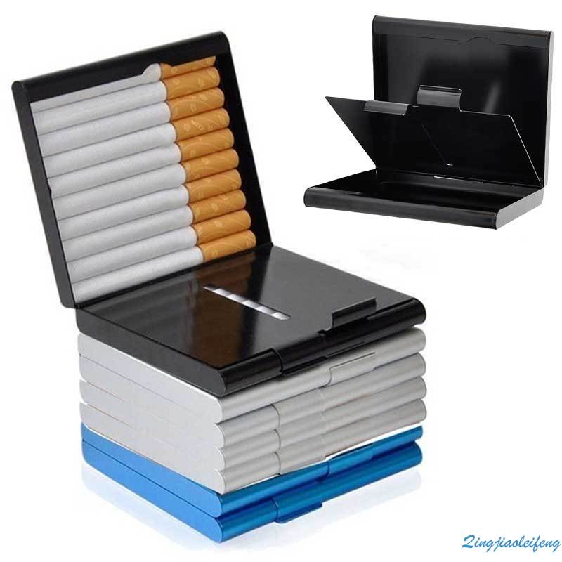 color plateado Caja para cigarrillos de acero inoxidable con capacidad para 20 cigarrillos 