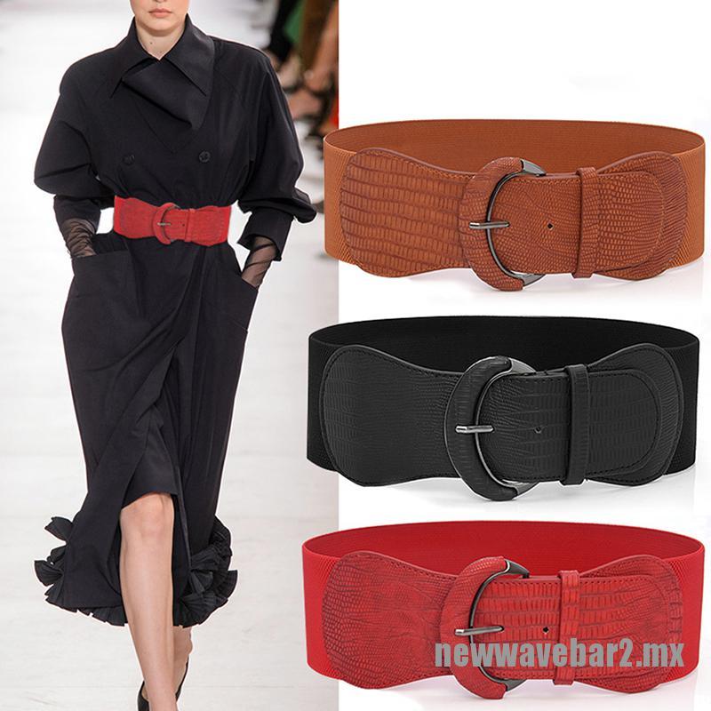 new> cinturones anchos elásticos elásticos de cuero para mujer/cintura/cinturón ancho | Shopee México