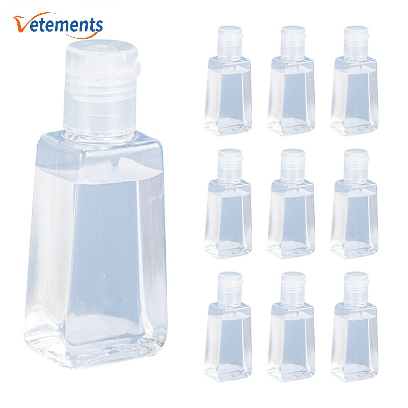 10 unids/Lote 30 ml Trapezoidal vacío desinfectante de Manos Botellas contenedor de plástico Recargable Botella de Gel Transparente Botellas cosméticas 
