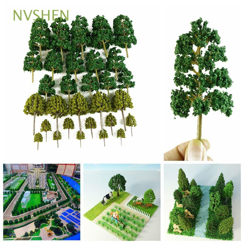 Modelo 24pcs árboles para diseño tren ferroviario paisaje escena escala 1:30 Kit 
