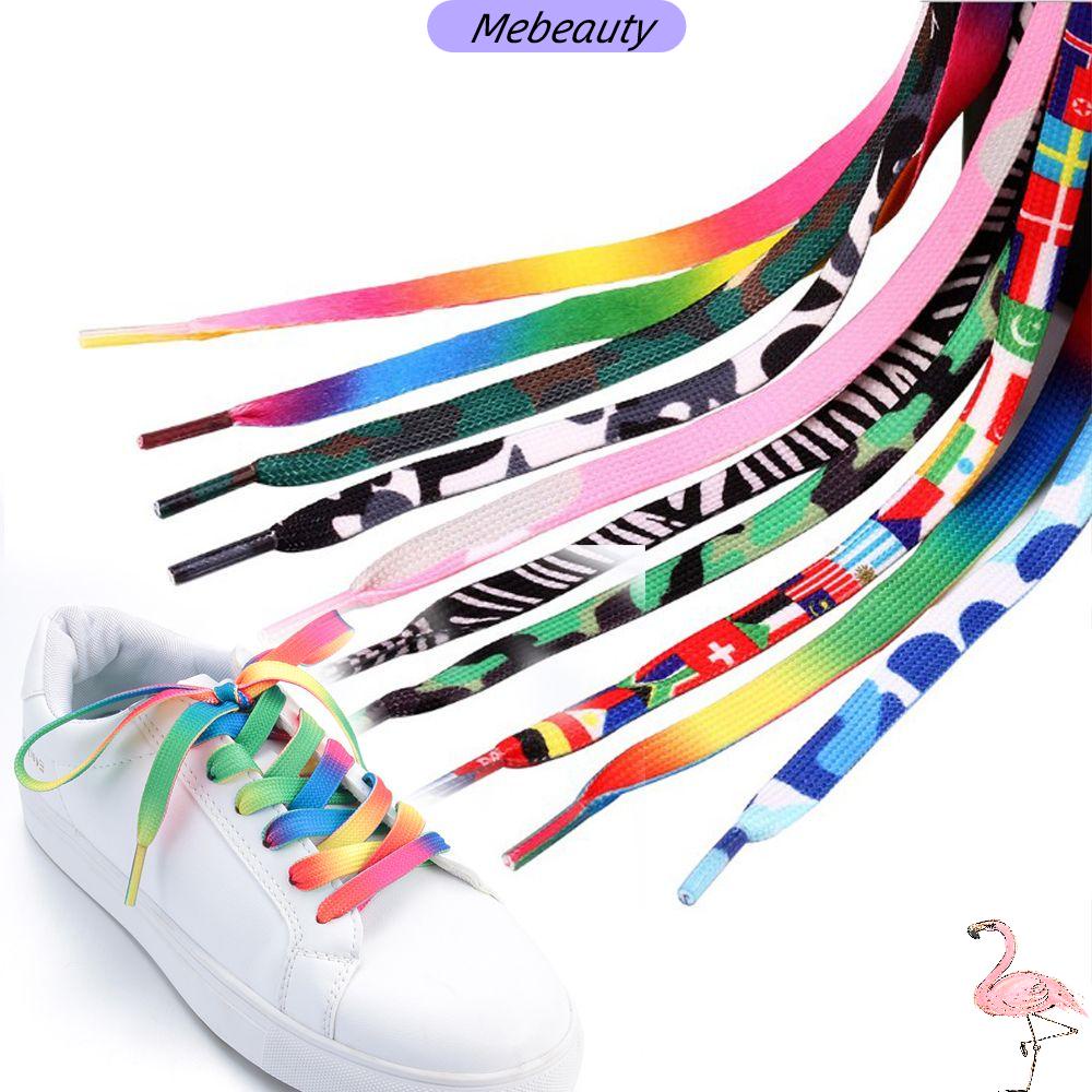 Zapatos Plantillas y accesorios Cordones para zapatos Dos pares de syle aleatorio de Harajuku cordones de zapatos planos multicolor decorativo fuerte en el tejido liso brillante colorido 120cm 