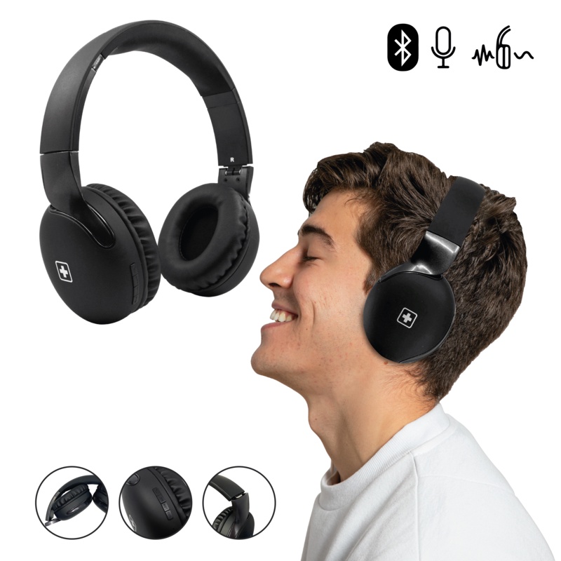 Audífonos Diadema Swiss Military Bluetooth Inalámbricos C71 Greystone  recargable Usb Micrófono | Shopee México