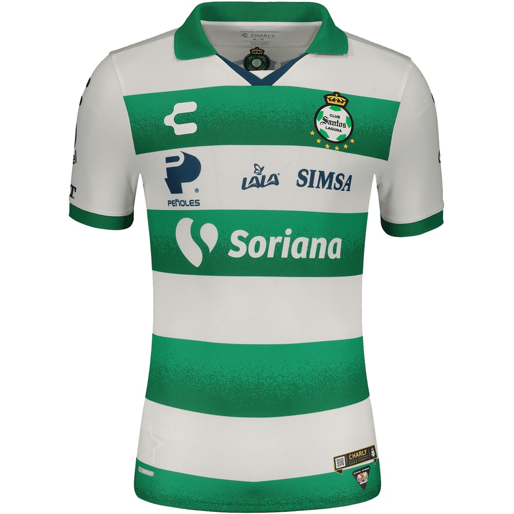 Santos Laguna Charly 2022/23 Home Authentic Blank Jersey White/Green