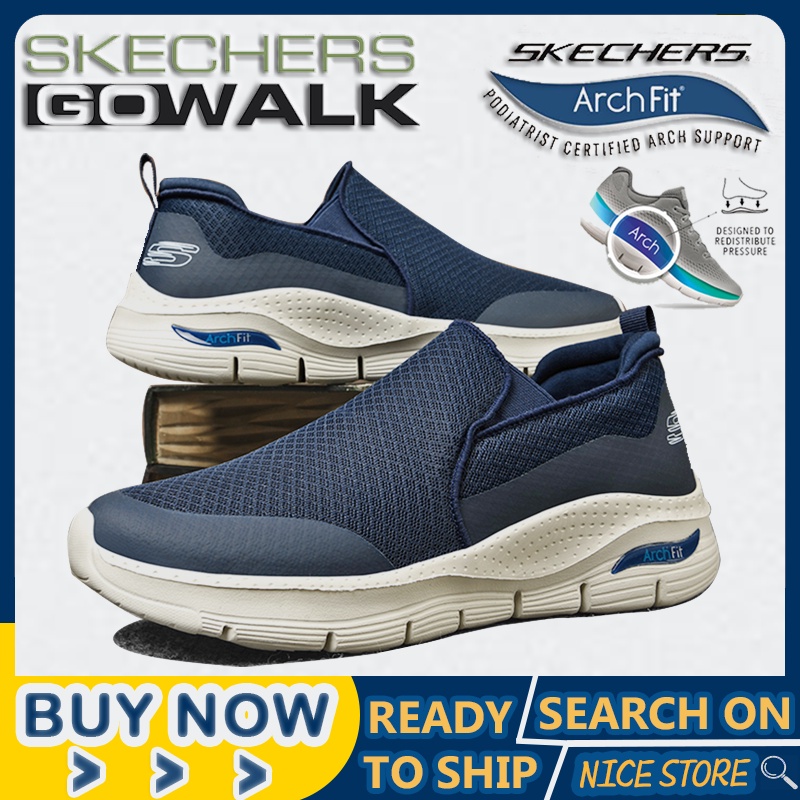 SNEAKER skechers_GO-WALK ARCH FIT Hombre SLIP ON Walking Shoes Transpirable Casual Zapatos Para Correr Caminar144400 | Shopee México