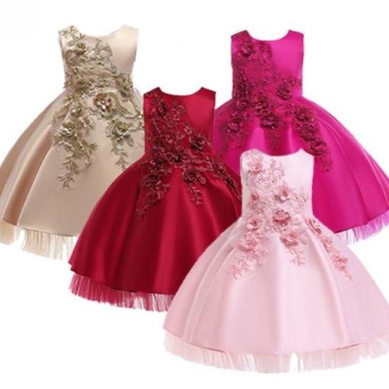 de flores de satén. Ropa de Original rosa vestidos de fiesta | Shopee México