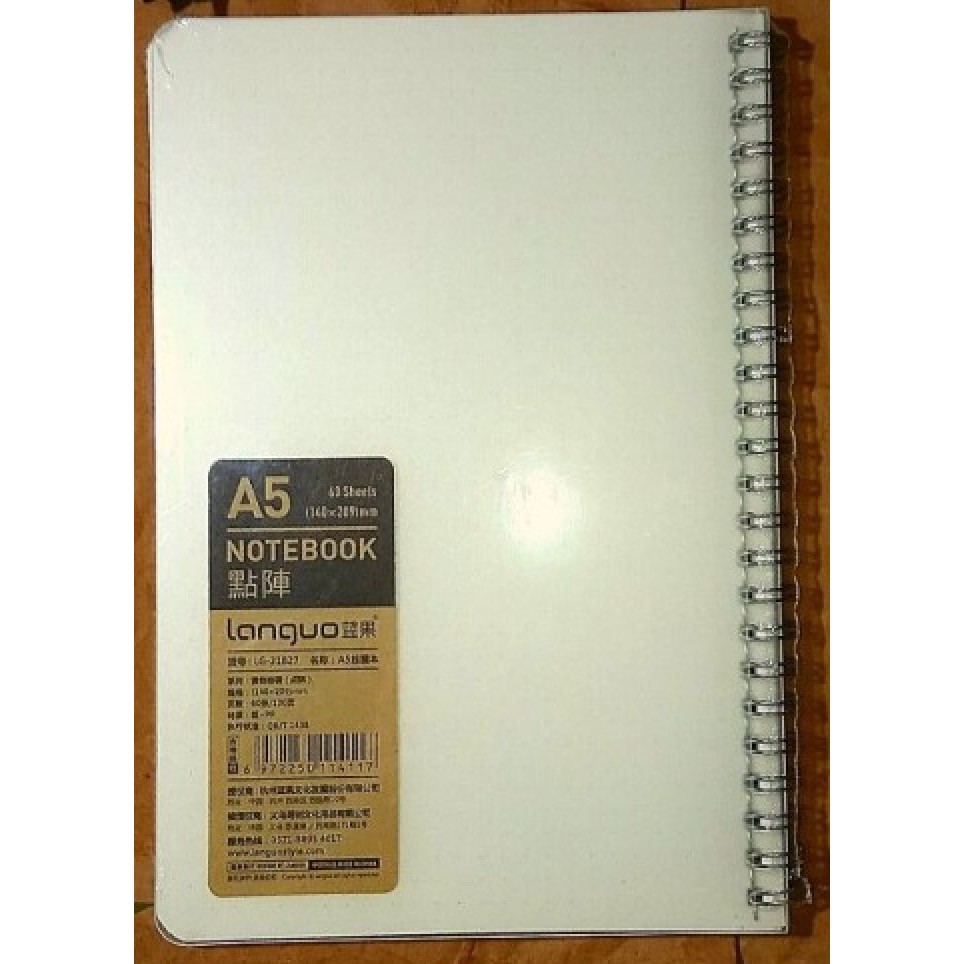 Cuaderno espiral A5 B5/cuaderno punteado/anillo cuaderno/cuaderno 60 hojas/anillo cuaderno