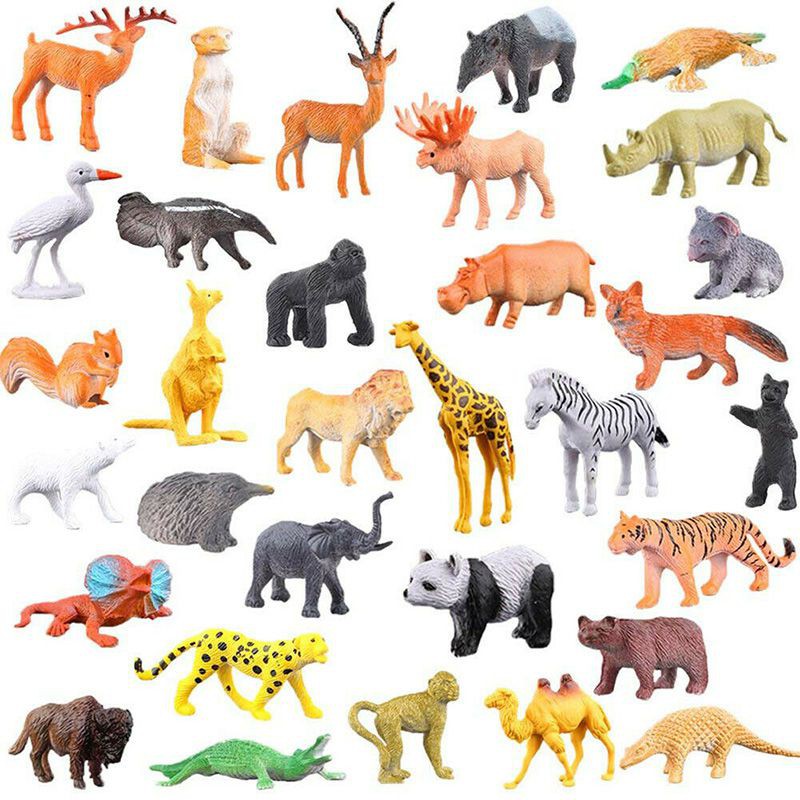53PCS/Set Wild Animals Zoo Safari Farm Playset Toy Animal Figures Model  Kids Gift Educational Toy | Shopee México