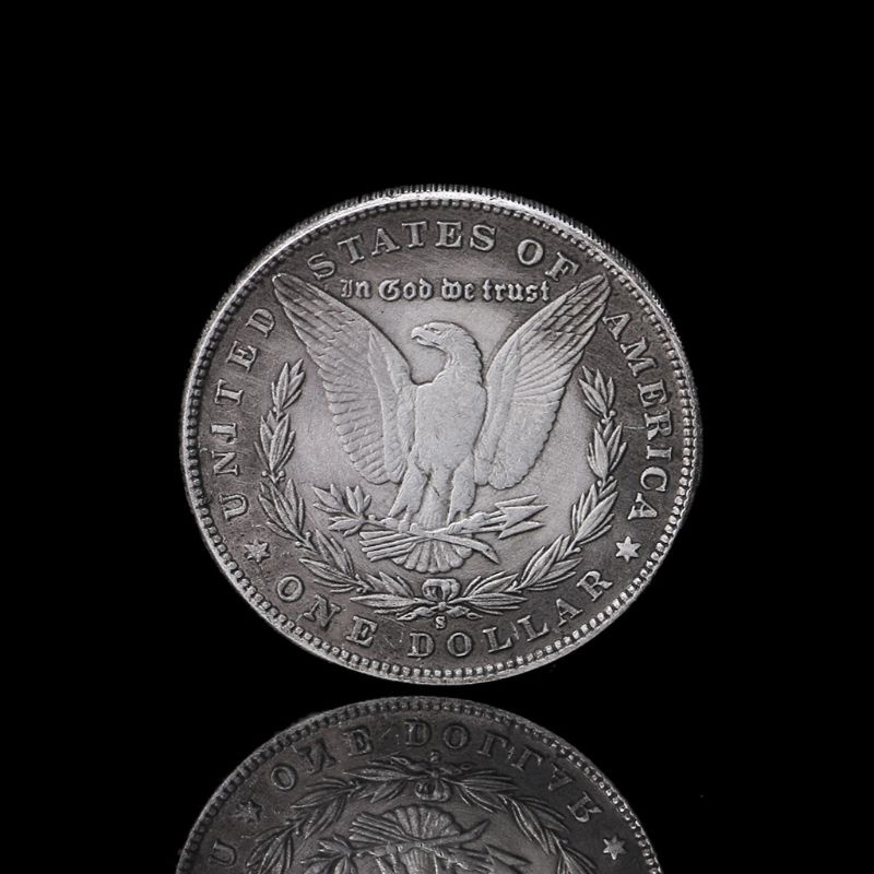 WOWOWO New 1888 Steel Morgan Dollar Magic Tricks Props Colección de Monedas conmemorativas 