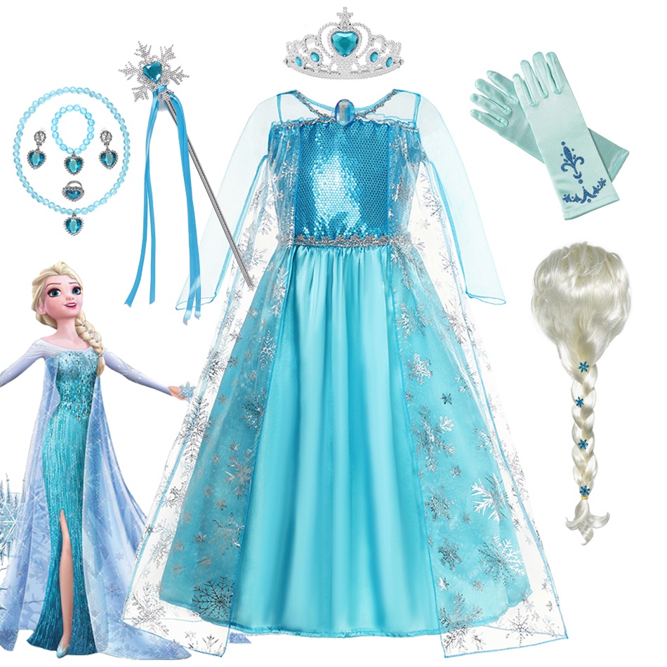 El aparato raro Verde Compra vestido de niña disfraz elsa frozen - En Línea 2023 | Shopee México