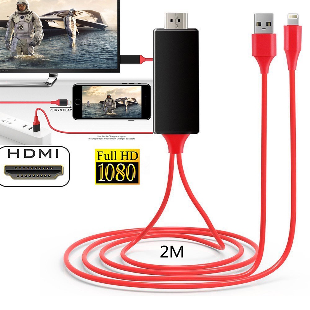 USB HDMI Audio Video Cable Screen Share Adapter for IPhone 12 13 14 Ipad To TV e