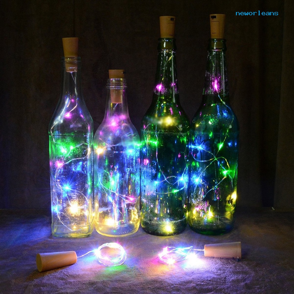 boda 20 LED botella de vino corcho luz nocturna decoración romántica Tesan Luz para botella 2 metros fiesta 7 colores 7 unidades 