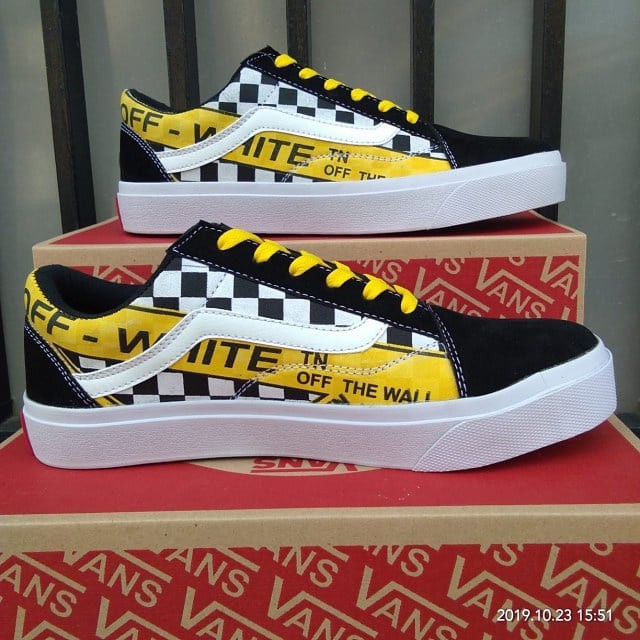 Vans OLDSKOOL zapatos OFF negro blanco amarillo negro amarillo | Shopee México