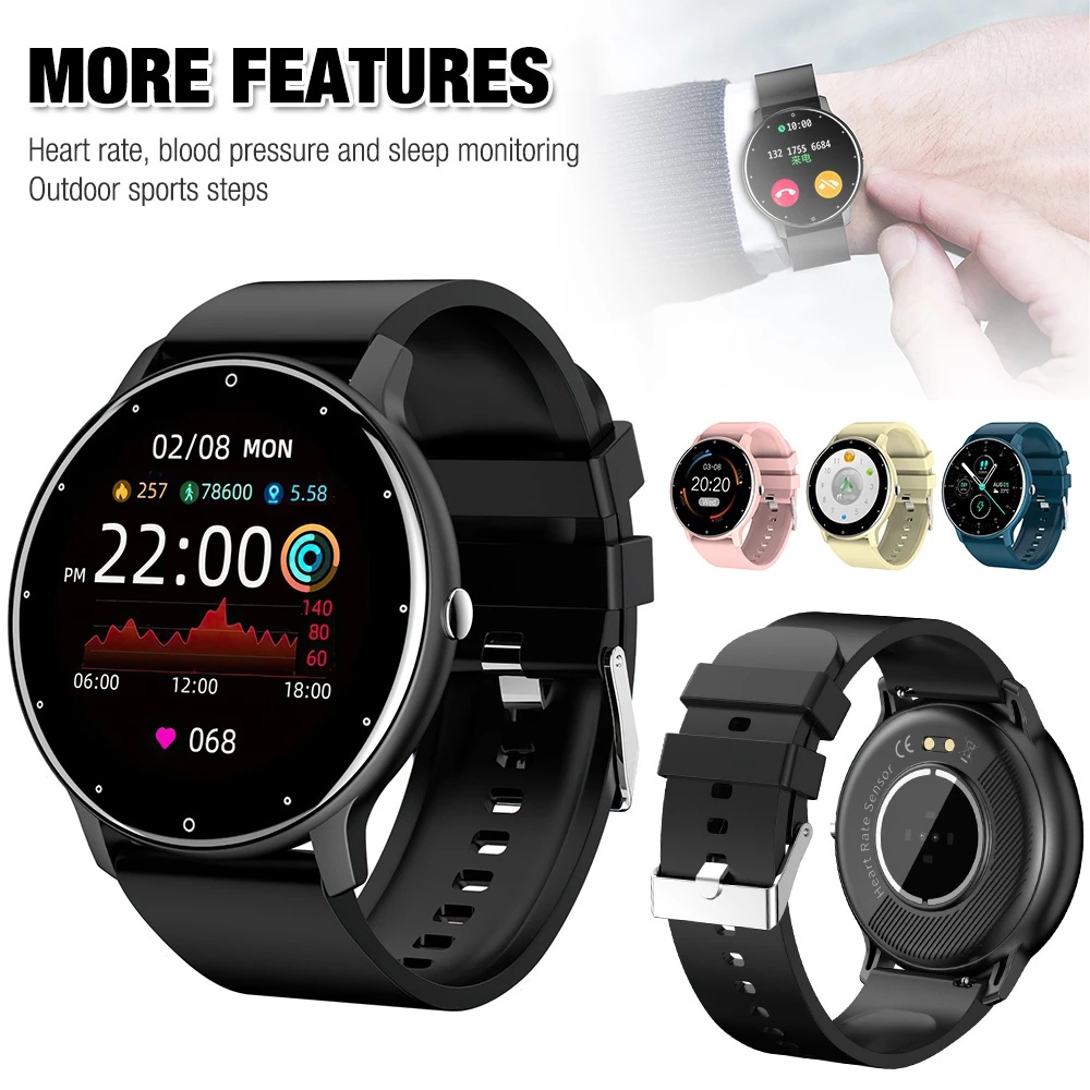 Reloj inteligente Digital LIGE para mujer reloj deportivo inteligente para hombre LED electrónico para Android IOS reloj inteligente de muñeca para Fitness + caja