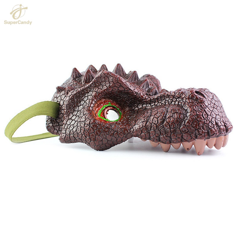 T Rex Dinosaurio Máscara Halloween Disfraz Utilería Látex de tamaño adulto no tóxico y suave 