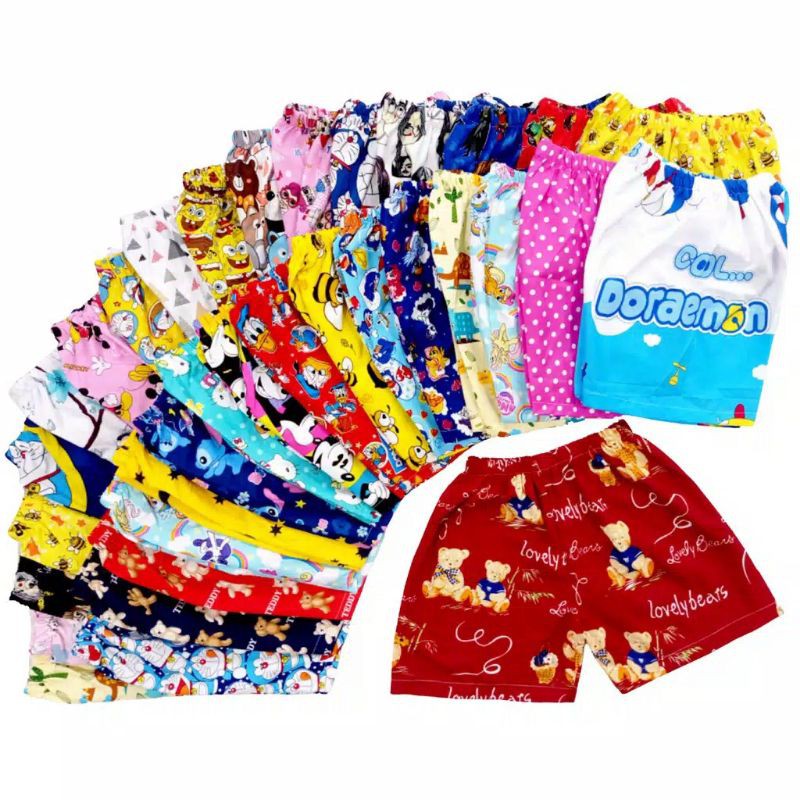 Pantalones cortos diarios para niños de 1 a 12 años / bóxer de personaje / hombres colores relajados mujer MKS