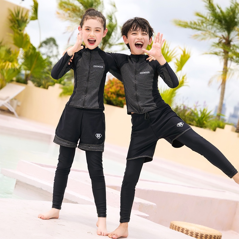 Protectores De Manga Larga Para Niñas Traje De Baño Conjunto De De Cuerpo Completo Surf Buceo Beachwears | Shopee