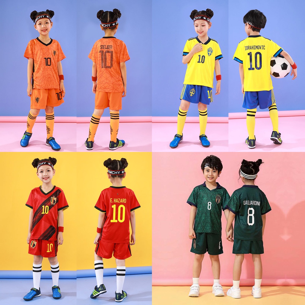 20-21 Bélgica Hazard Países Bajos Italia España Suecia Ibrahimovic Jersey Para Niños Fútbol/Uniforme