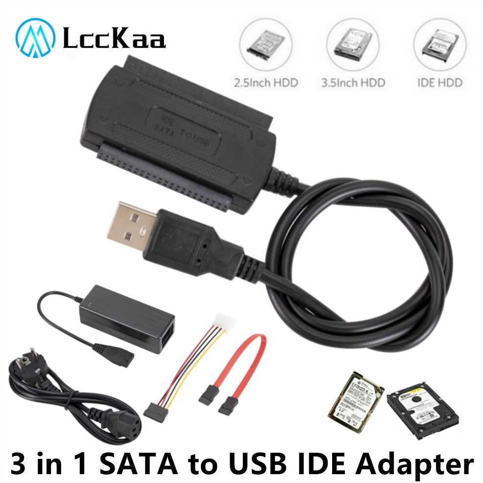 3 En 1 SATA A USB Adaptador 2.0 5.25 S-ATA 2.5 3.5 Pulgadas Disco Duro HDD Cable Para Portátil | México