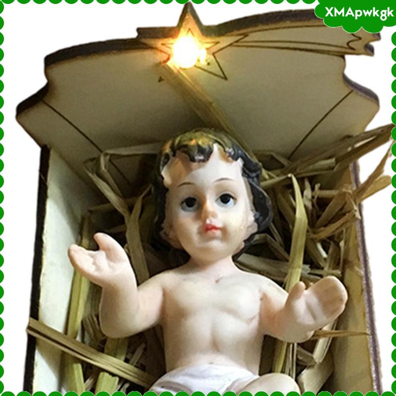 Catholic Baby Jesus Figurine Nativity Scene Doll Christian Ornaments