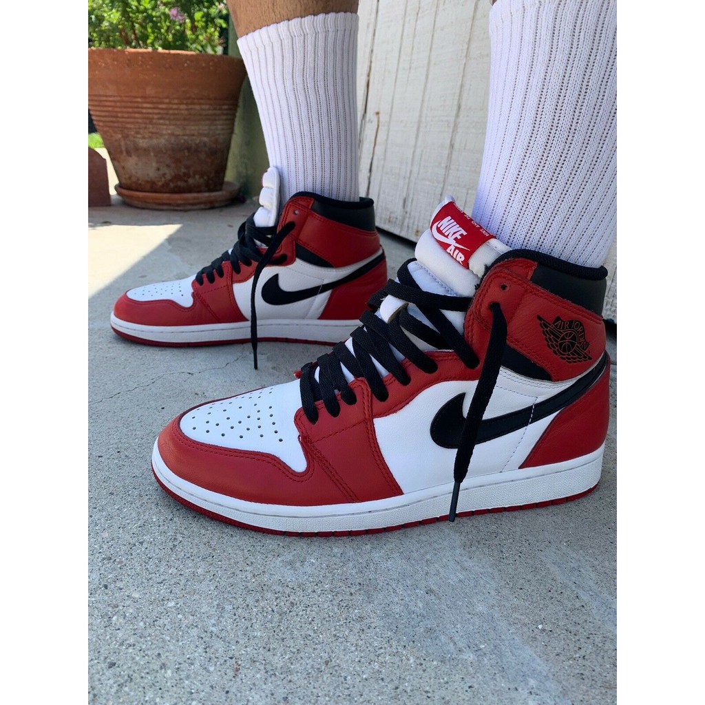 nike air jordan 1 og high rojo zapatos de baloncesto 555088-101 | Shopee México