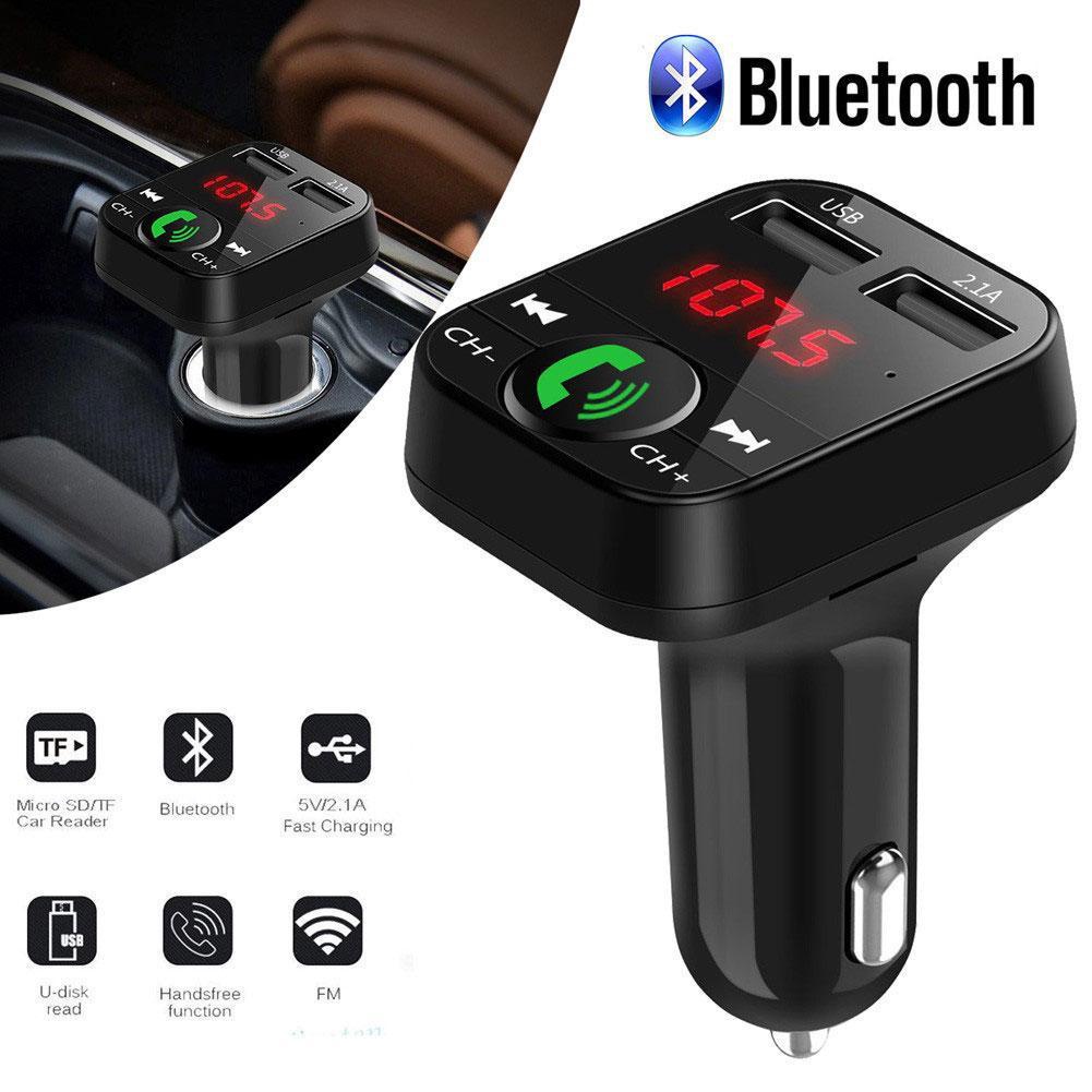 Manos libres inalámbrico Bluetooth Car Kit Fm Transmisor Radio Reproductor de MP3 Usb Cargador 