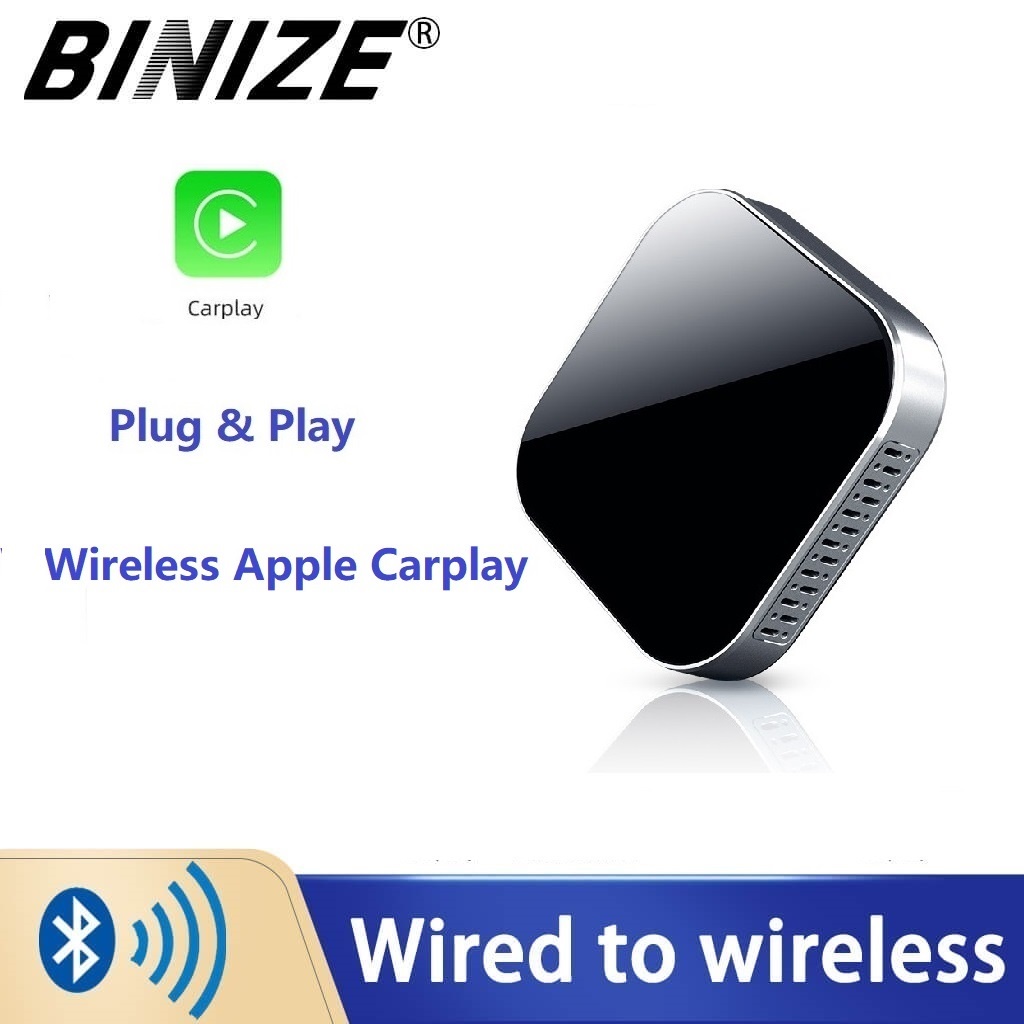 Binize Inalámbrico Apple Carplay Dongle Box Adaptador USB Plug &amp; Play Para Honda Porsche Volkswagen Toyota Nissan Mazda Kia