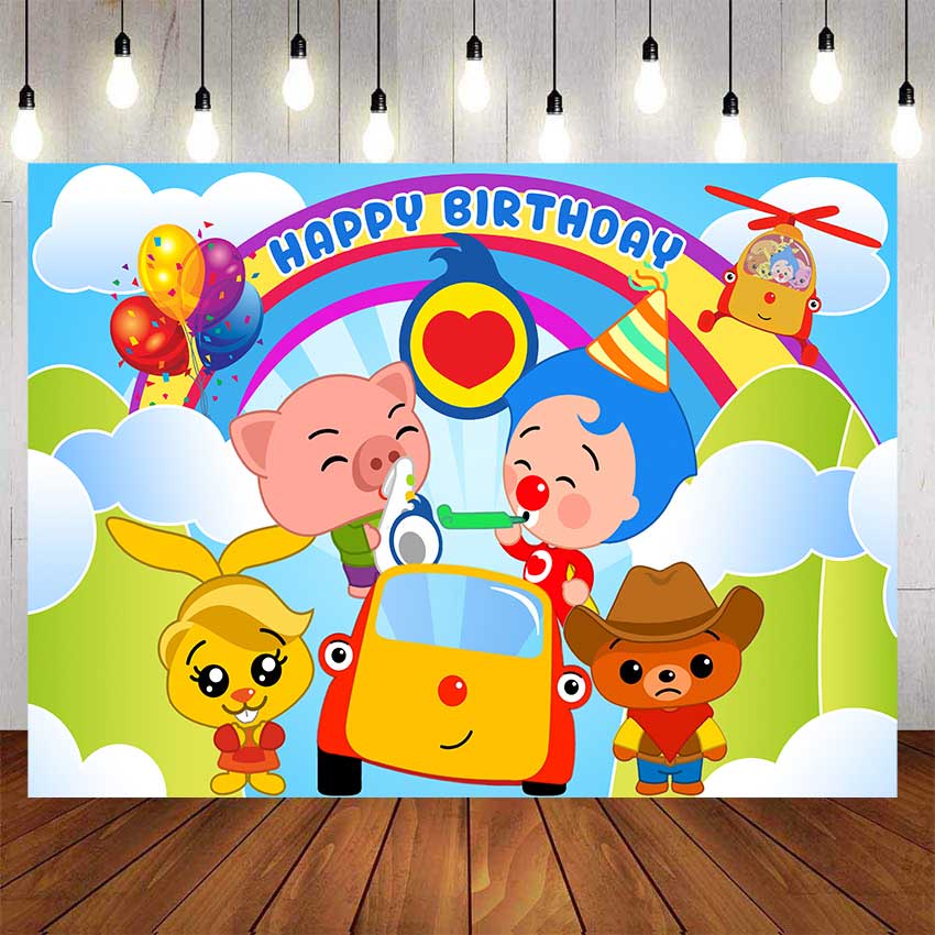 Plim Con El Autobús De Fondo De Cumpleaños Para La Fotografía Bebé Ducha  Niños Arco Iris Fiesta Decoración Nombre Personalizado Foto | Shopee México