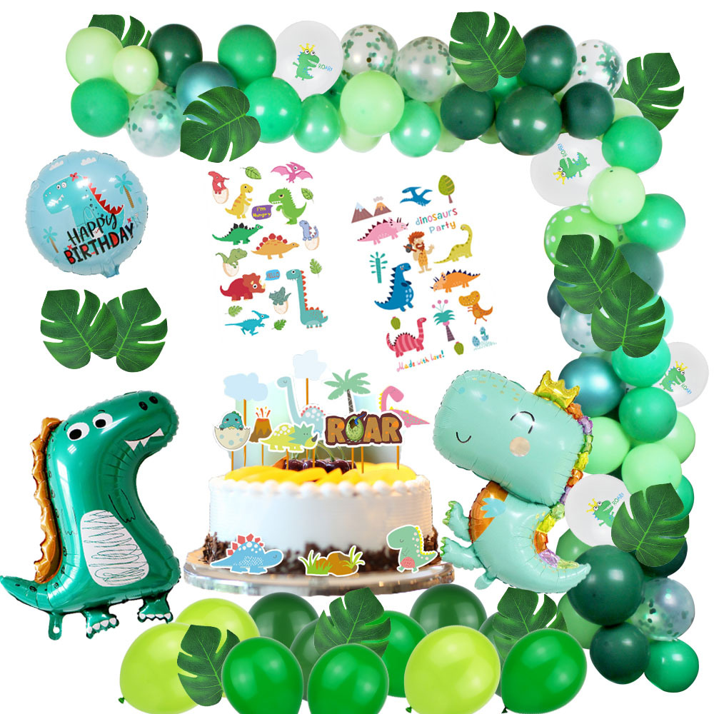 78pcs dinosaurio decoración de cumpleaños dinosaurio película de aluminio  globo conjunto de niños cumpleaños bebé fiesta suministros | Shopee México