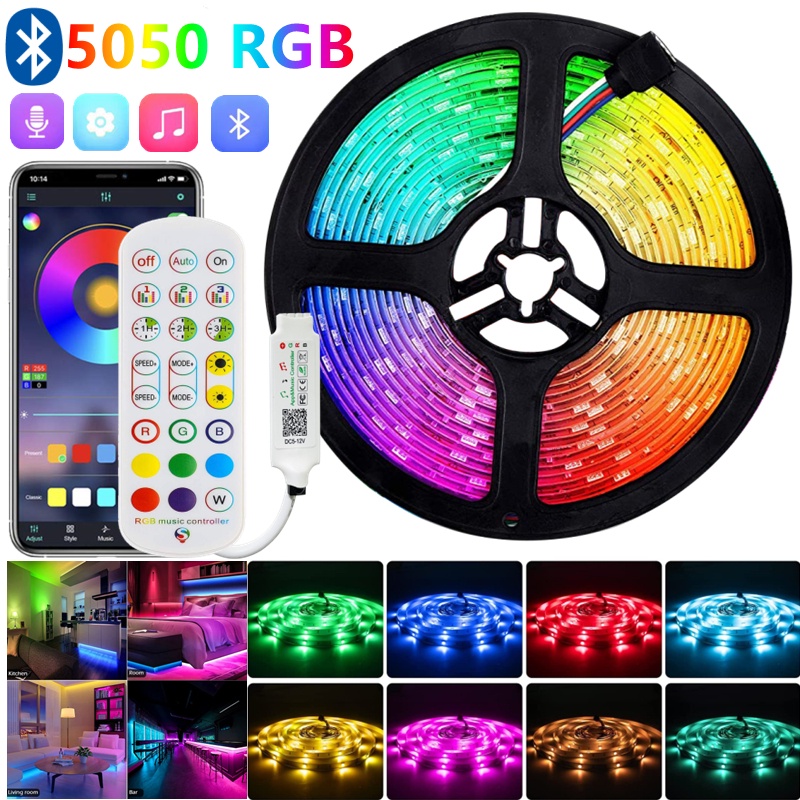 1m Led Tira De Luces Rgb Bluetooth Control Usb 5v Smart Flexible Cinta De Luz Adecuada Para Sala 2368