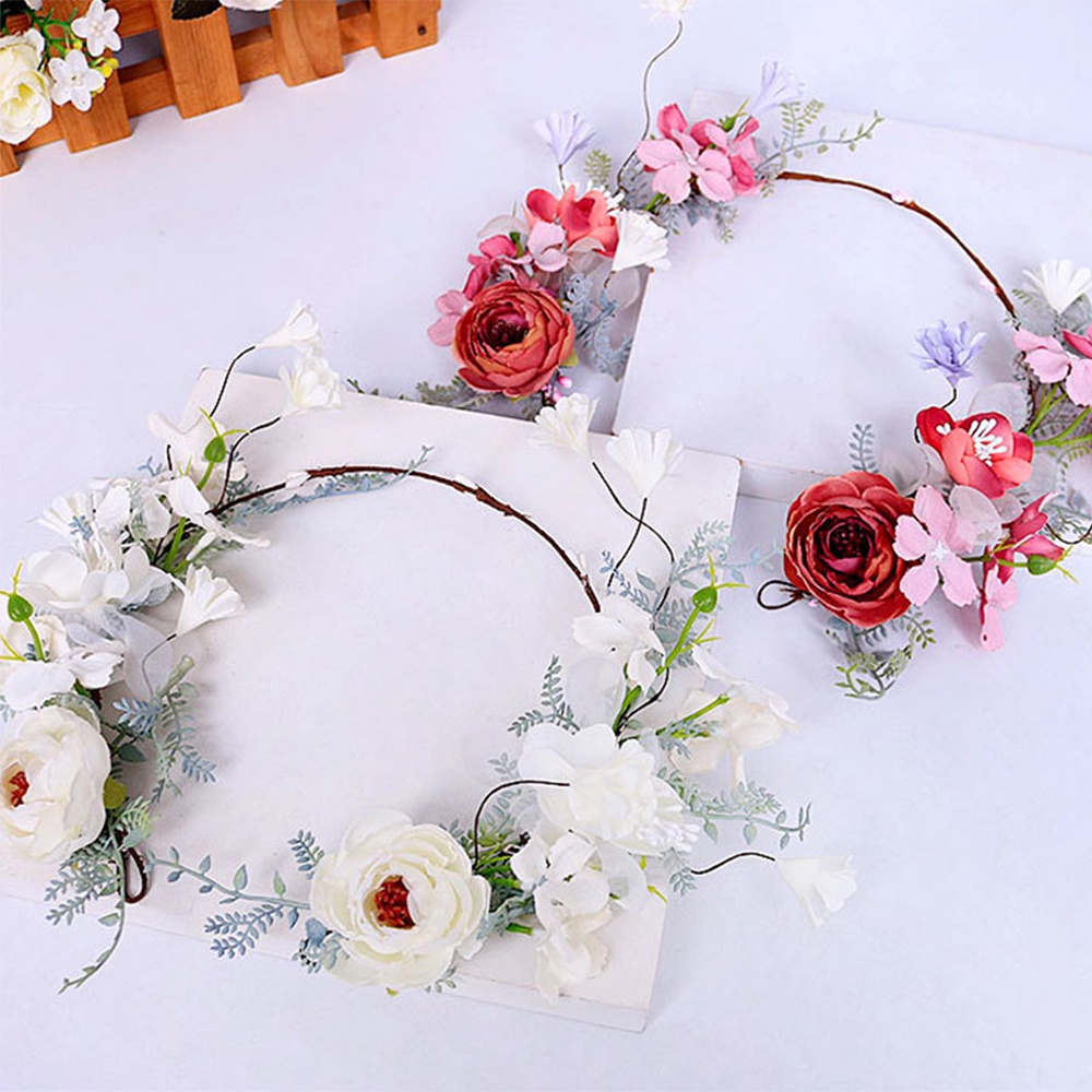 Winbang Diadema LED Blanco linda flor floral guirnalda guirnalda LED Hairband diadema novia decoración de la boda 