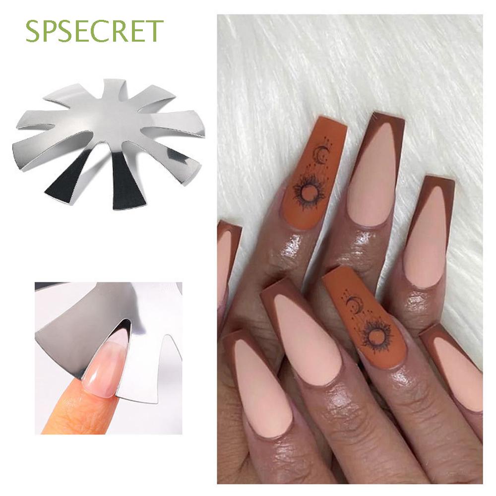 Spsecret Nail Tool Kit Easy French Smile Cut V Line French Nails Tips Manicure Edge Trimmer Pro 9 Size New Hot Pink White Acrylic Nail Cutter Almond Shape Shopee Mexico