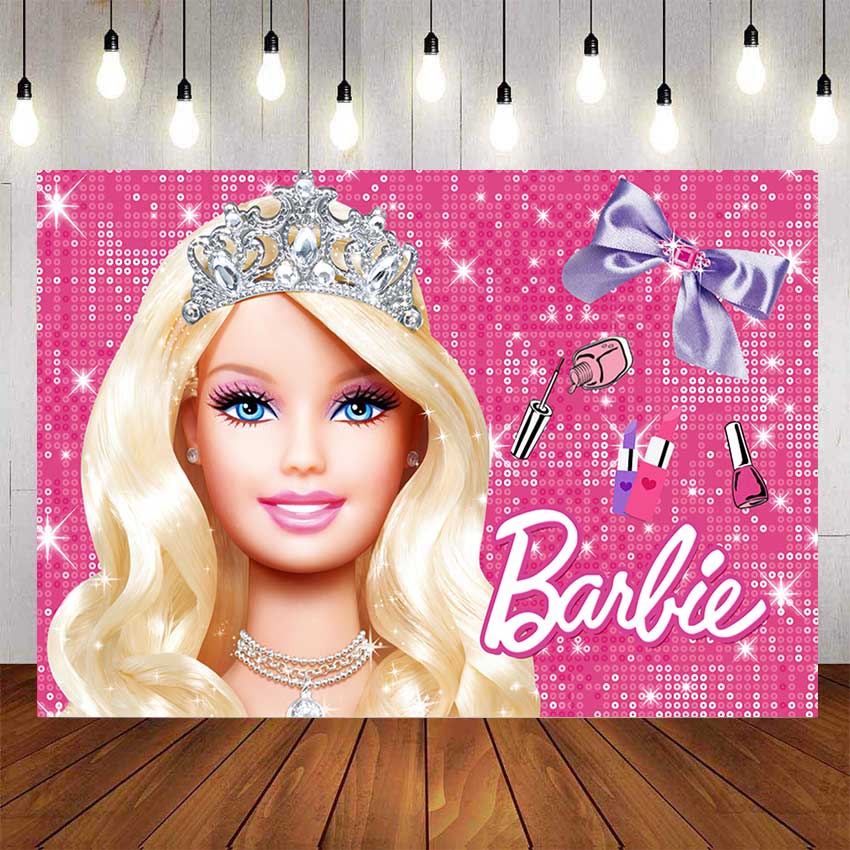 Barbie Princesa Fondo De Cumpleaños Para Fotografía Baby Shower Niños  Caliente Rosa Fiesta Decoración De Nombre Personalizado Foto | Shopee México
