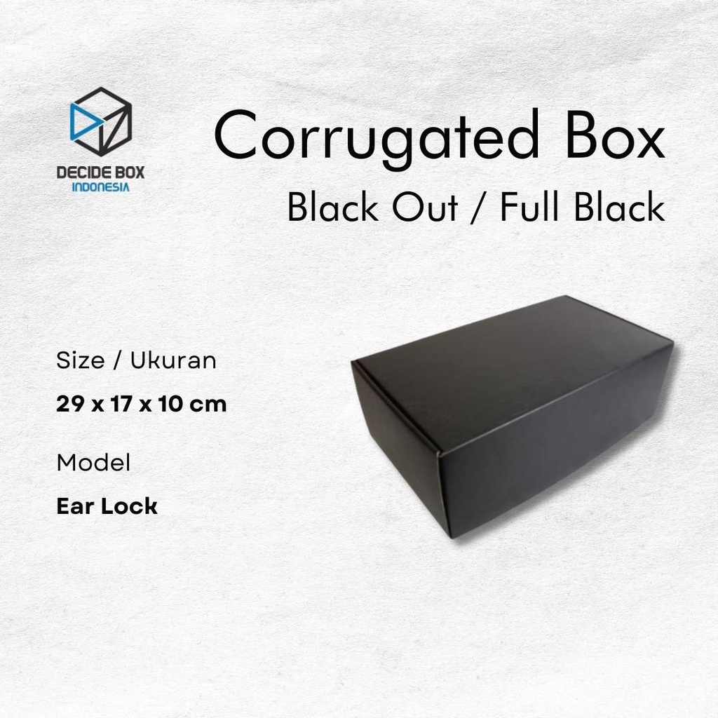 Decide Box Indonesia - caja de cartón/corrugado cerradura de oreja modelo  de corte a presión caja negra completa/caja de regalo cestas para niños  cumpleaños o feliz cumpleaños modelo cerradura de oreja Color