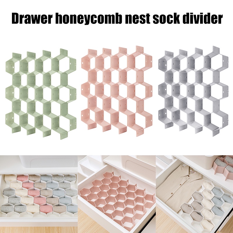 Adjustable Drawer Organizer Honeycombs Clapboard Divider Separator Diy Drawer Divider Underwear Socks Organizer Shopee Mexico