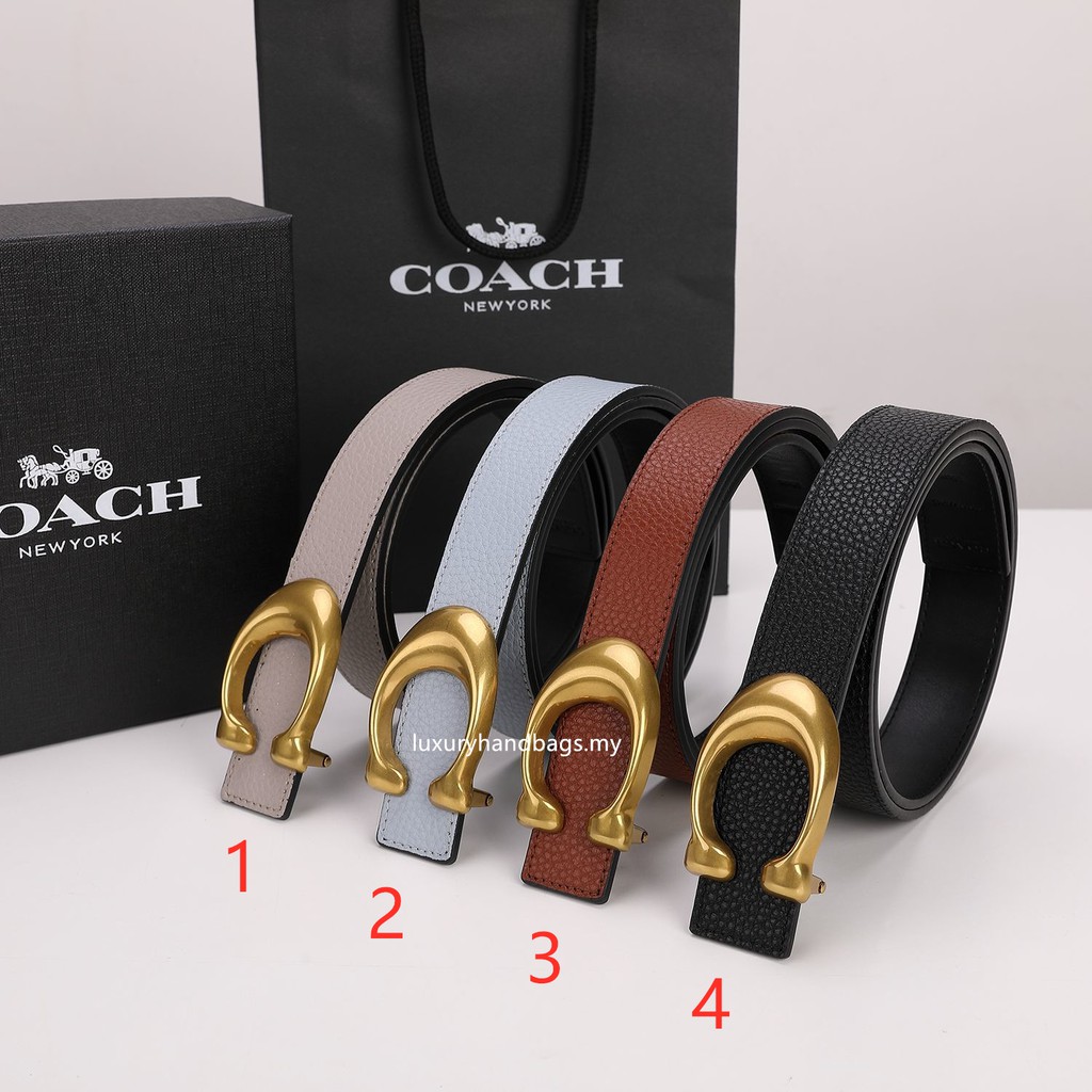 UD3U Original Coach F27099 New Double-sided belt Women'Belt Cowhide leather  with gift box set2022 | Shopee México