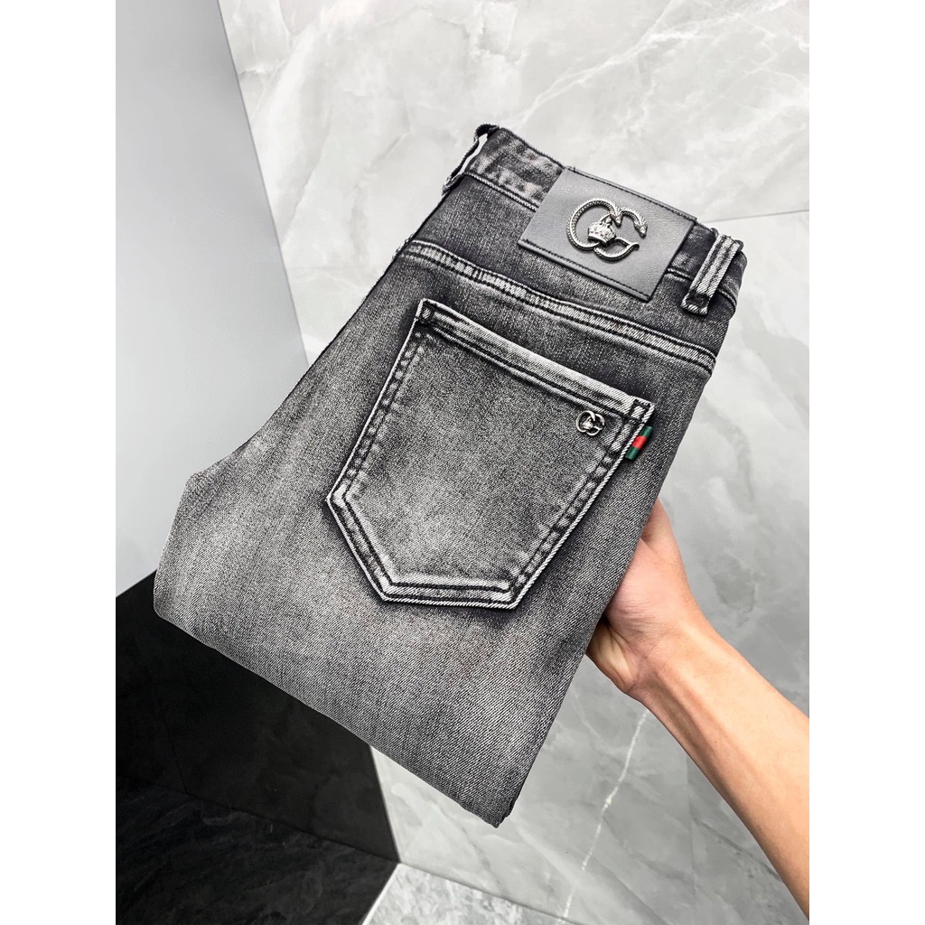 GUCCI jeans spring/summer 2022 thin jeans luxury men's jeans stretch slim fit straight pants