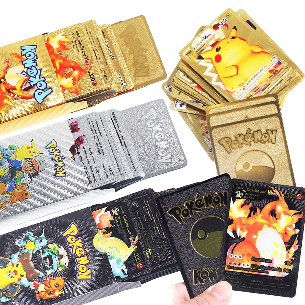 55 Piezas De Cartas Pokemon En Español Charizard Vmax GX Energy Card Holográfica Juego De Castellano Niños Juguete