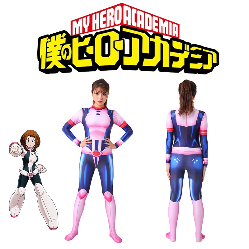 Traje De Cosplay Para Niños Y Adultos My Hero Academia Anime Uraraka Ochaco Body De Halloween