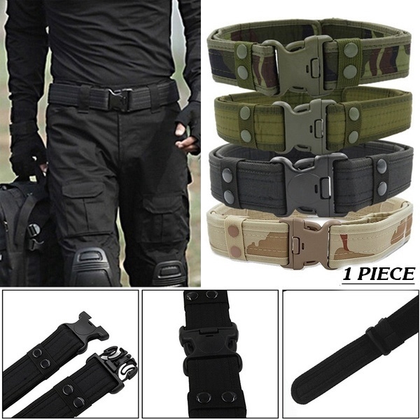 Cinturón Táctico Militar De Camuflaje Para Hombre Ajustable Al Aire Libre Resistente De Nylon | Shopee México