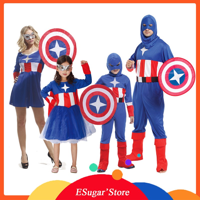 Capitán América Disfraz De Cosplay Superhéroe Steve Rogers Body Vestido  Niños Niñas Adultos Mujeres Hombres Fiesta De Halloween | Shopee México