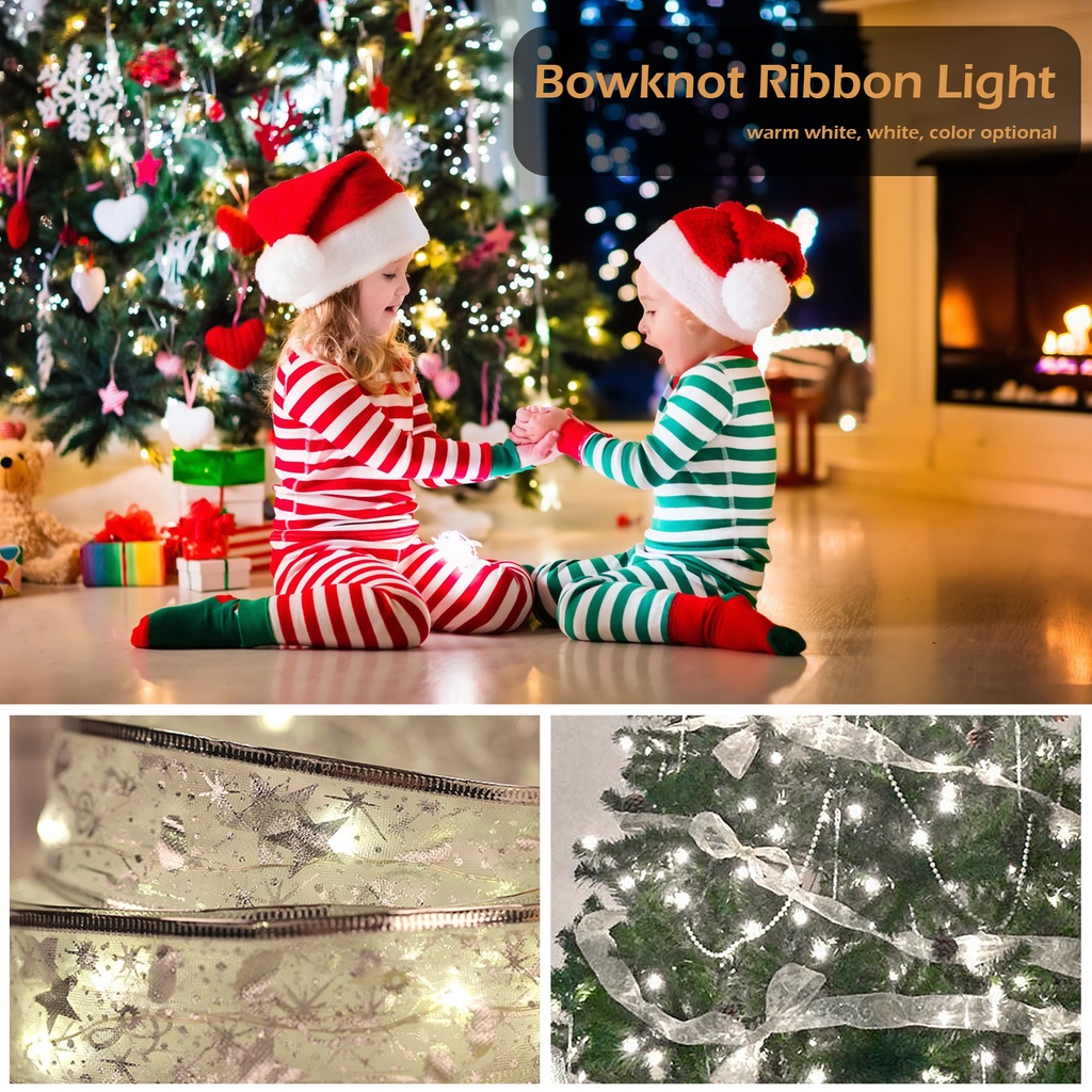 LED de luces de hadas Cuerdas Cooper Lámpara de Arcos de la cinta de alambre para decorat Árbol De Navidad 