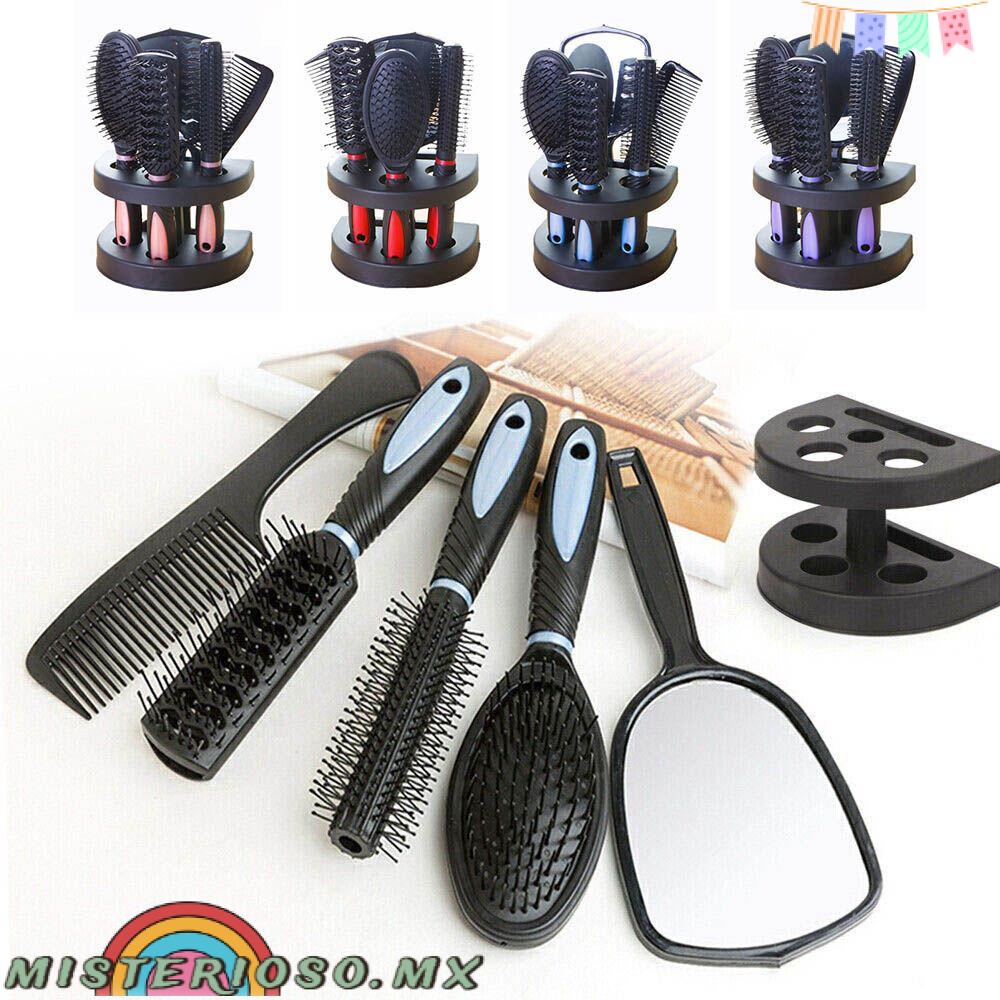 Set De 5 Brochas Para El Cabello Y Peine Peluquería Herramienta De Peinado  De Masaje | Shopee México