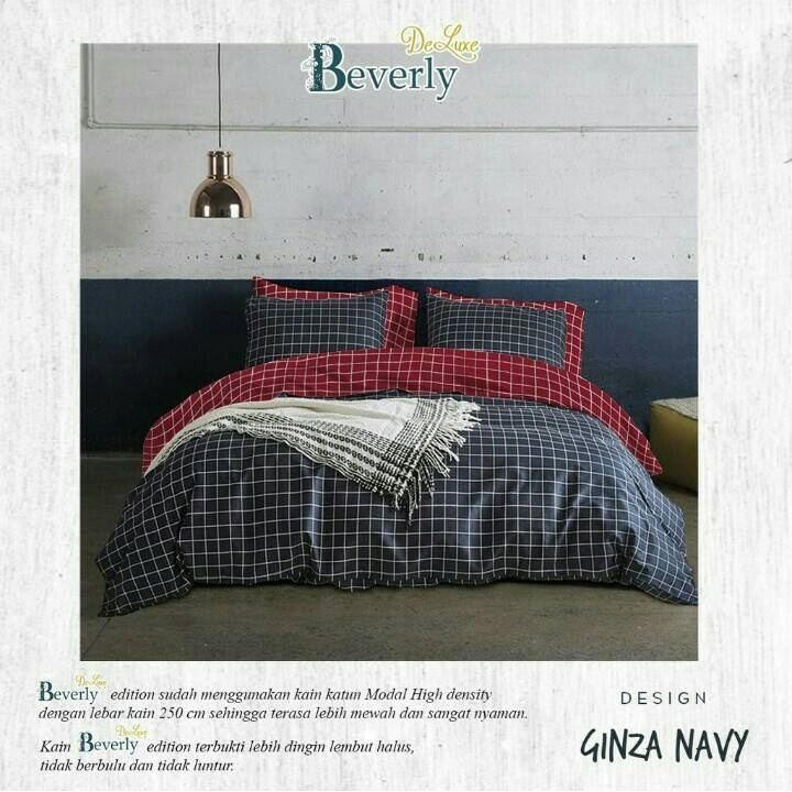 Juego De Funda De Cama Con Motivo De Algodon Ginza Navy Talla 90 0 Shopee Mexico