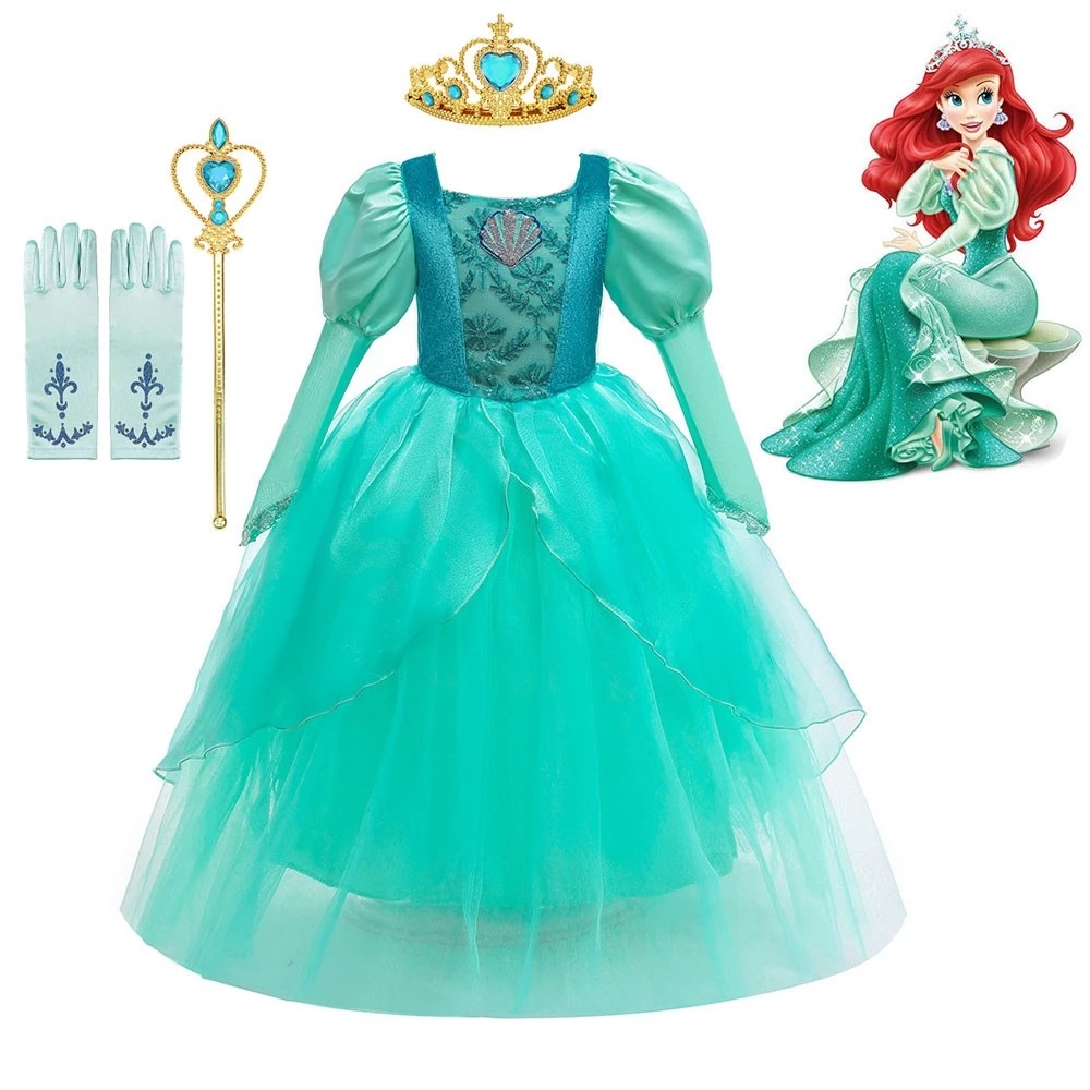 Frágil sobresalir Perspectiva Disfraz De Sirenita Niña Princesa Ariel Vestido Verde Para Niños De Fiesta  De Cumpleaños | idusem.idu.edu.tr