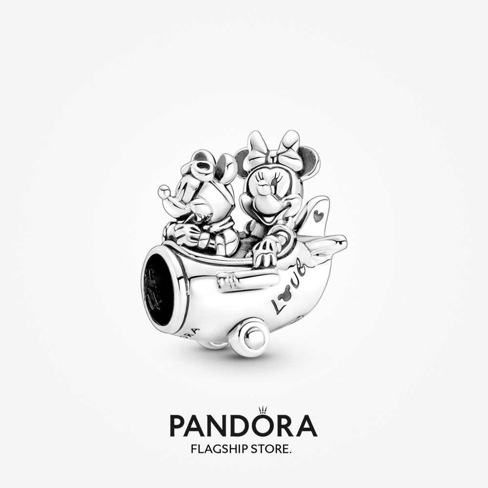 Pandora Disney Mickey Mouse &amp; Minnie Avión charm Plata Moda Pulsera f710