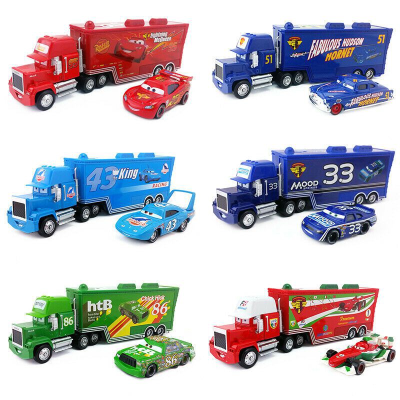 Disney Pixar Cars Boys Toys Vehicles Lightning Mcqueen Htb Chick Hicks 86  And The King 43 Truck Car Children Toys Gift Railed/motor/cars/bicycles  AliExpress | Cars Cargo Racing Truck Chick Hick 86 Htb