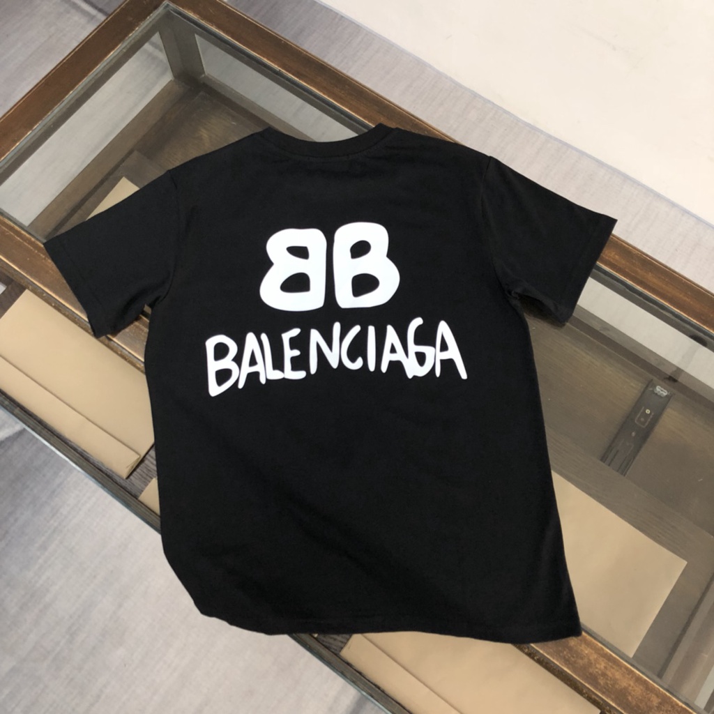 Balenciaga Letra Cuello Manga Corta Simple Suelta Casual Transpirable Camiseta Hombres Mujeres FCLE | México