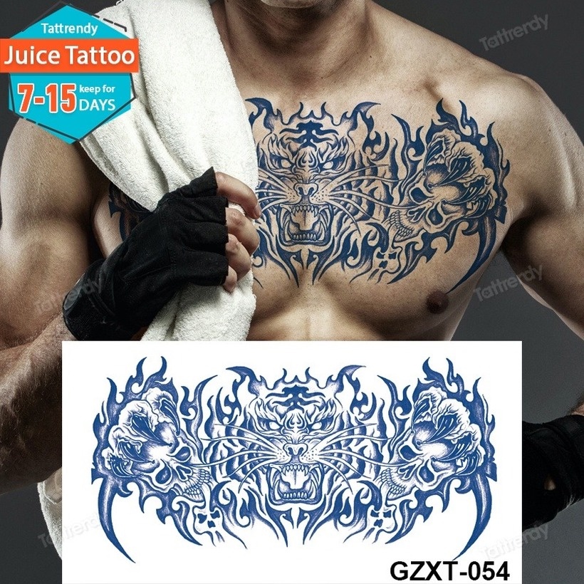 Grandes Tatuajes Temporales Esternón Pecho Espalda Cuerpo Pintura Natural  Jugo Tinta Larga Duración Tatuaje Pegatina Impermeable Sexy Para Hombres  Vender Bien | Shopee México